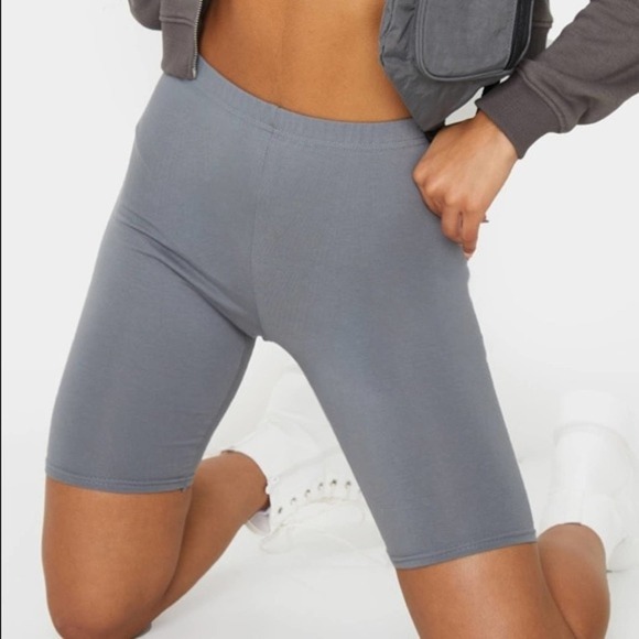 Prettylittlething charcoal grey cotton stretch cycling shorts size 6 NWT - Picture 1 of 9